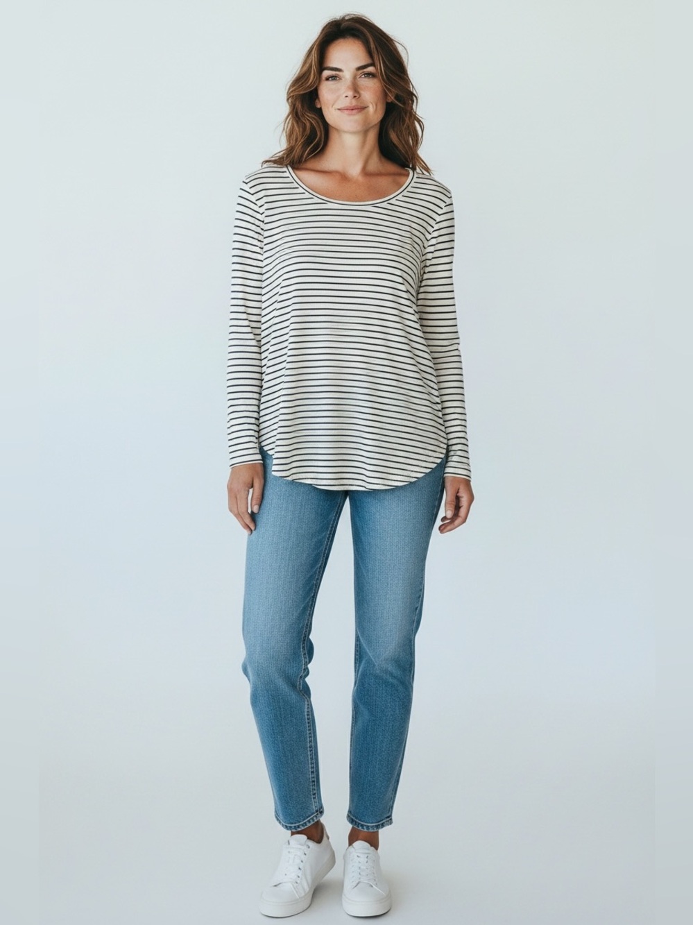 We The Free Side Split Tunic // Black & White Stripe // Large
